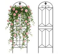 Set of 2 Metal Garden Trellis for Climbing Plants, Decorative Wire Trellis Panels for Tall Outdoor Plant Support, Vegetables, Vines, Flowers,(A)