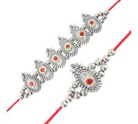 Set of 2 Rakhi for Brother Rakhi Thread Bracelet for Bhai Bhabhi Bhaiya veera Bhaidooj Tikka Decorations Set Dora Bracelets with Rakhi gift Pack for Brother Sister Indian Traditional Festival