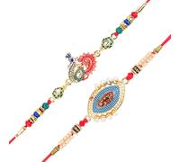 Set of 2 Rakhi for Brother Rakhi Thread Bracelet for Bhai Bhabhi Bhaiya veera Raksha Bandhan Rakhi Set Dora Bracelets with Rakhi Card gift Pack for Brother Sister Indian Raksha Bandhan Festival