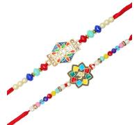 Set of 2 Rakhi for Brother Rakhi Thread bracelets for Bhai Bhabhi Bhaiya and Bhatiji veera Raksha Bandhan Rakhi Set Dora Bracelet Kalwa with gift Pack for Brother Sister Indian Traditional Festival