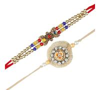 Set of 2 Rakhi for Brother Rakhi Thread for Bhai Bhabhi Bhaiya and Bhatiji veera Raksha Bandhan Rakhi Set Dora Bracelet Kalwa with gift Pack for Brother Sister Indian Traditional Festival