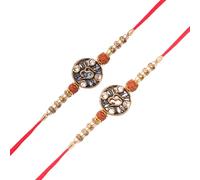 Set of 2 Rakhi for Brother Thread Bracelet for Bhai Bhabhi Bhaiya veera Raksha Bandhan Dora Set Bracelet with Rakhi Gift Card Pack for Brother Sister Indian Traditional Raksha Bandhan Festival