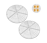 Set Of 2 Round Cake Cooling Racks - Cake Rack for Even And Fast Cooling - Easy Release Of Baked Goods.