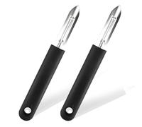 Set of 2 stainless steel peelers, double blade vegetable peelers for effortless peeling, ergonomic handle, durable and rustproof, suitable as potato peelers and fruit peelers