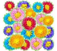 Set of 20 Fiesta Paper Flowers,Colorful Tissue Paper Flowers,Crepe Paper Flowers for Spring Party,Baby Shower,Carnival,Crafts,Wedding Backdrop