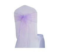 Set of 20 Royal Light Purple Organza Sheer Chair Bow Ties for Party Event Banquet Restaurant Christmas