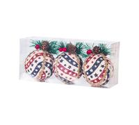 Set of 3 Christmas Balls for Decorating Fir Tree, Tree Christmas Balls Unbreakable Plastic