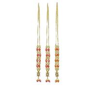 Set of 3 Mala Artificial Pearl Bead Garland Haar Mala for Idol-Mala for God Statues Accessories Pooja Sringar Article Ornament Indian Traditional Festival New year Decorations(Size:-5")(Pink,White)