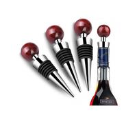 Set Of 3 Wine And Champagne Bottle Stoppers In The Shape Of A Wooden Head for Champagne Bottle