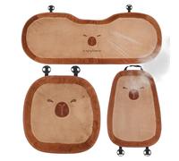 Set of 3 Winter Warm Car Seat Cushions | Soft and Comfortable Capybara Mat | Capybara Plush Cushion for Seats, Truck, or Van, Ideal for Road Trips, Commute, Long-Distance Driving, Study