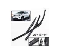 Set of 3 wiper blades for the front and rear window of Toyota C-HR CHR 2016 2017 2018 2019 2020 2021 2022 2023