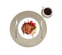 Set of 4/6 34CM Glitter Round Braided Placemats Golden Sliver Circle Place Mats Washable Table Mats for Kitchen Party Wedding