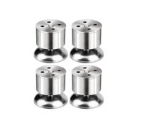 Set of 4 adjustable furniture legs of 6 cm, table legs made of stainless steel with rubber mat and screws VHV