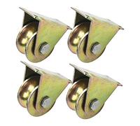 Set of 4 Caster Wheels,1.2"/2"/2.5"/3"/4" U-Groove Track Wheel,Heavy Duty Groove Wheel,for Inverted Track,Industrial Machines,Wire Rope Rail,600kg Load Capacity Castors Casters(60mm)