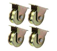 Set of 4 Caster Wheels,1.2"/2"/2.5"/3"/4" U-Groove Track Wheel,Heavy Duty Groove Wheel,for Inverted Track,Industrial Machines,Wire Rope Rail,600kg Load Capacity Castors Casters(80mm)