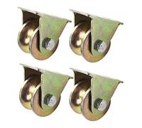 Set of 4 Caster Wheels,1.2"/2"/2.5"/3"/4" U-Groove Track Wheel,Heavy Duty Groove Wheel,for Inverted Track,Industrial Machines,Wire Rope Rail,600kg Load Capacity Castors Casters(50mm)