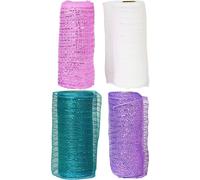 Set of 4 Decorative Mesh Rolls! 4 Assorted Easter Themed Colors! - 6"""" Wide - 20 Yards of Decorative Mesh! Great For Easter Wreath Floral A