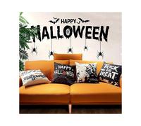 Set of 4 Halloween Bat Castle Throw Pillow Cover, Home Decor Pillow Case Sofa Cushion Cover 18 x 18 in, Halloween decoration, Indoor outdoor decorativ