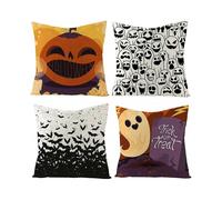 Set Of 4 Halloween Ghost Bat Throw Pillow Cover, Home Decor Pillow Case Sofa Cushion Cover 18 X 18 In, Halloween Decoration, Indoor Outdoor Decorative