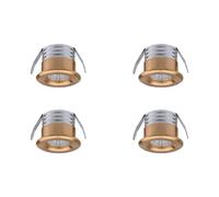 Set of 4 mini recessed LED spotlights, 3 W, warm white gold