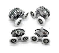 Set Of 4 New Oval Butterfly Twin Wheel Shower Door Rollers
