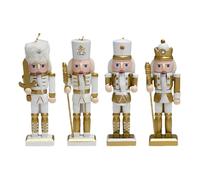 Set of 4 Nutcracker Soldiers, Traditional Nutcracker Christmas Ornaments, Christmas Soldier Nutcracker Figures, Holiday Nutcracker Tree Ornaments, 5 inch Wooden Nutcracker Set