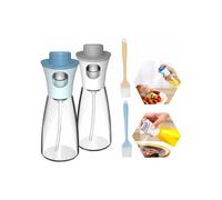 Set of 4 oil spray bottles with silicone brush dispenser for olive oil BBQ and baking VHV