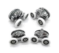 Set Of 4 Shower Door Rollers - Two Wheels - Oval - Butterfly Shaped (23mm)