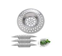 Set of 4 stainless steel drain strainers for kitchen and bathroom, dimensions 70 x 50 x 7 mm, VHV