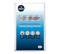 Set of 4 Standard/Queen AllerEase Pillow Protectors - Moisture Wicking, Advanced Allergy Protection - Premium Polyester, Zippered Protectors
