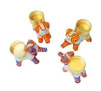 Set of 4 Tea Light Holder Handcrafted Elephant Lucky Charm Tealight Holder T-Light for Festival Indian Traditional New year Decor Lighting Accessories Wedding Home Decor(Size:-3")(Without Wax)