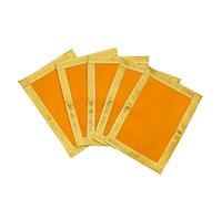 Set of 5 Mat Aasan Small Pooja Aasan Decorative Cloth (Size:-7 Inch X 10 Inch) for Laxmi Ganesh Multipurpose Pooja Indian Traditional Cultural Diwali Festival Decoration Item Article Puja Kit(Yellow)