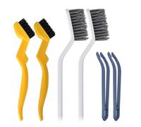 Set of 6 Cepillo de Limpieza Hogar,Cepillo para Juntas de Cerdas Duras,Herramientas de Limpieza para Rendijas para Limpieza Profunda de Pisos de Baldosas, Carriles de Puertas y Ventanas, Baño, Cocina
