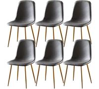 Set of 6 Dining Chairs Soft and Backrest Kitchen with Solid Metal Legs For Living Room Lounge Home(B)