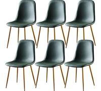 Set of 6 Dining Chairs Soft and Backrest Kitchen with Solid Metal Legs For Living Room Lounge Home(F)