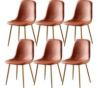 Set of 6 Dining Chairs Soft and Backrest Kitchen with Solid Metal Legs For Living Room Lounge Home(G)