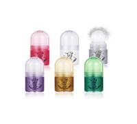 Set of 6 glitter body gels, silver, gold, white and purple, for face, hair and lips