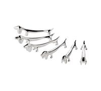 Set of 6 Messerbank Dogs, Length 9 cm, Noble Silver Plated, Tarnish Resistant