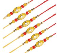 Set of 6 Rakhi for Brother Rakhi Thread for Bhai Bhabhi Bhaiya and Bhatiji veera Raksha Bandhan Rakhi Set Dora Bracelet Kalwa with gift Pack for Brother Sister Indian Traditional Festival