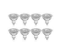 Set of 8 Gu5.3 Mr16 20w 12v warm white halogen lamp, cover 400lumen 2-pin spotlight replacement for 20w halogen