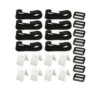 Set of 8 retaining straps Straps and fastening clips for rollers Replacement accessories for mobile roller systems, tarpaulins and swimming pool cover