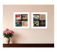 Set Of Two At The Movies 1 White Framed Print Wall Art