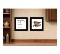 Set Of Two Coffee and Friends Recipe Black Framed Print Kitchen Wall Art