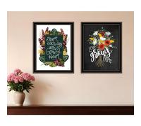 Set Of Two With Grateful Hearts Black Framed Print Wall Art