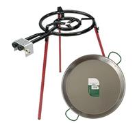 Set paellera pulida 46cm quemador 400mm colección LA DEHESA