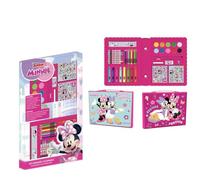 Set de Papelería Coloreable Caja Minnie - Estuche Completo para Niñas con Lápices de Colores, Rotuladores y Accesorios Escolares Decorados con Minnie Mouse para Dibujar, Pintar y Aprender