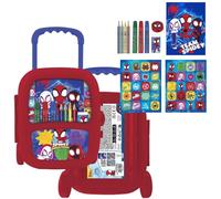 Set Papelería Coloreable Trolley Spidey - Kit Escolar Infantil con Ruedas y Accesorios de Spidey y sus Amigos | Incluye Stickers, Colores y Actividades