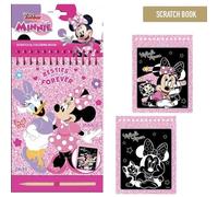 Set papelería Scratch Book Minnie Mouse Disney Cuaderno mágico con bolígrafo para rascar, diseño de purpurina, espiral superior y portada “Besties Forever