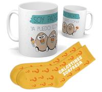 Set para Padre | Taza soy padre ya puedo comer huevos + Calcetines Sorpresa | Regalo Original y Divertido para Hombres | Perfecto para Cumpleaños, Día del Padre, Navidad y Celebraciones Familiares
