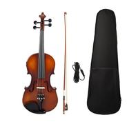 Set Para Principiante Violín Juego De Violín Eléctrico Acústico De Tamaño Completo Con Instalación De Violín EQ Pasivo Con Estuche Cuerdas Para Arco Con Reposabrazos(Brown)